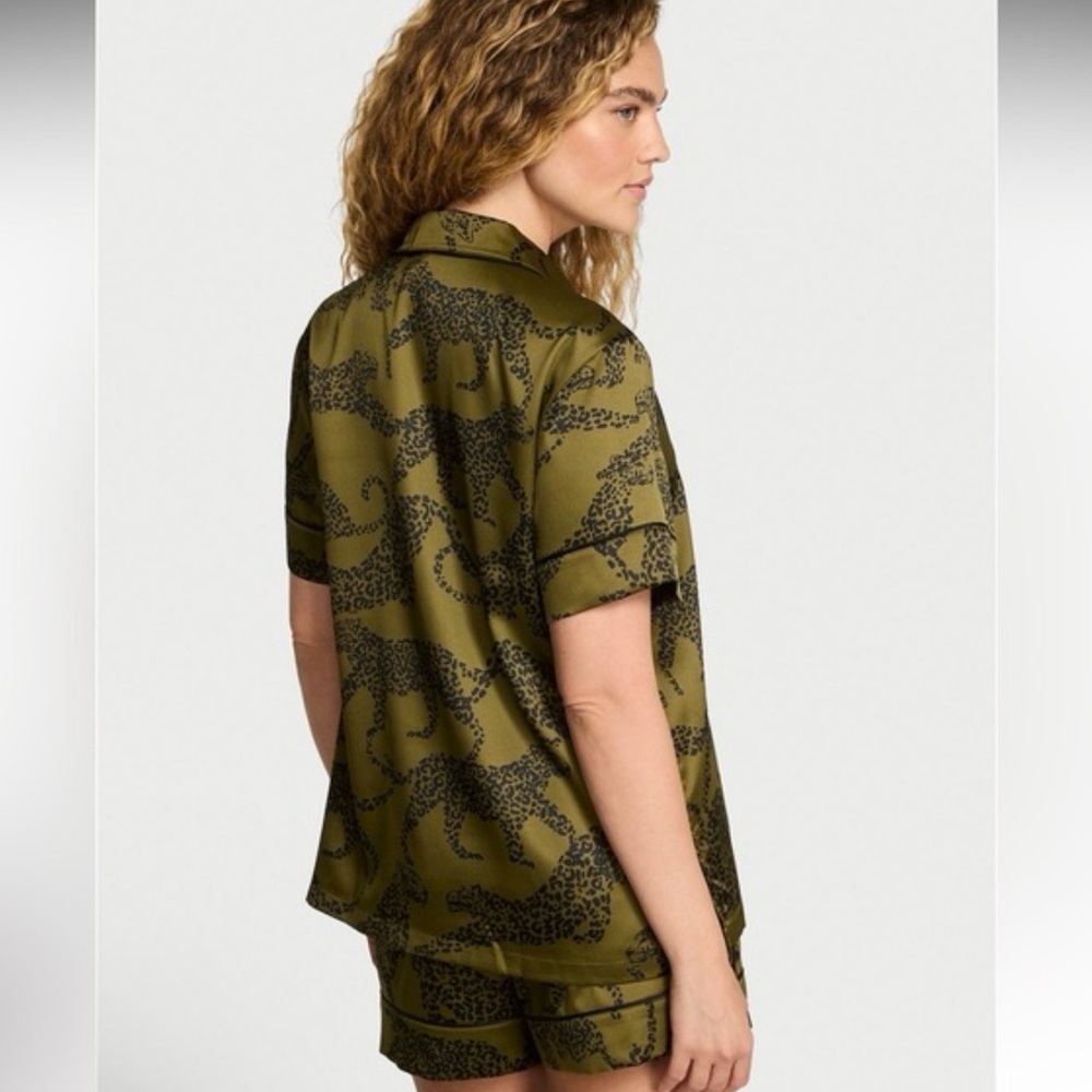 Victoria's Secret Olive Leopard Print Pajama Set - Picture 2 of 5